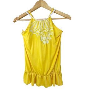 🔥 MIA MIA Embroidered Strappy Ruffle Trim Halter Top